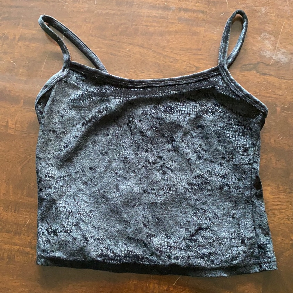 Black Snake Skin Cropped Tank Top